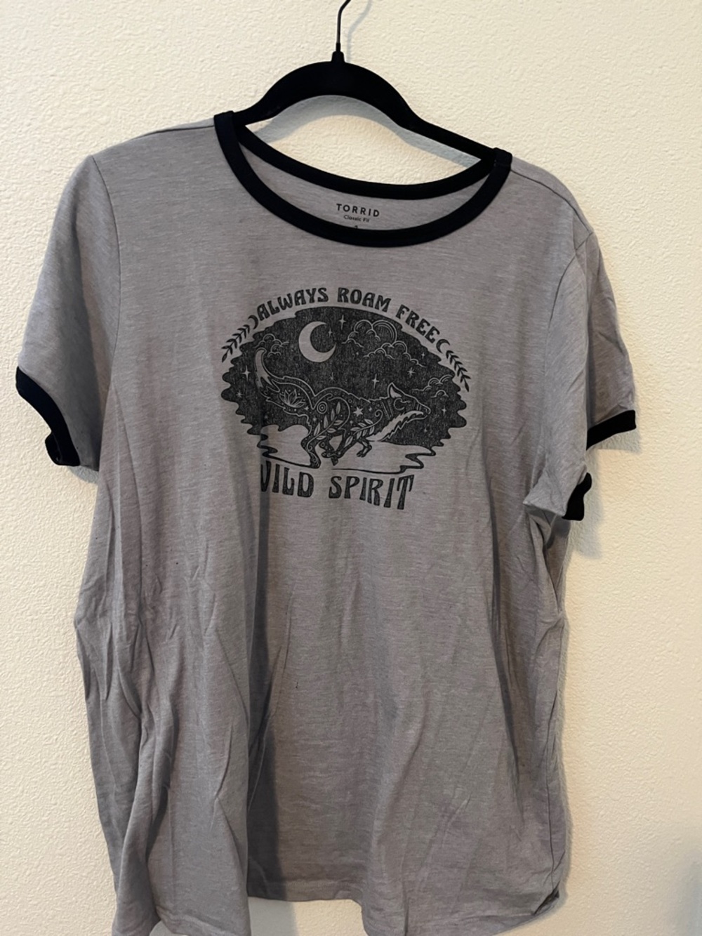 Torrid Grey Classic Fit Tee with Black Graphic